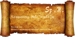 Szepessy Mátyás névjegykártya