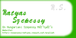 matyas szepessy business card